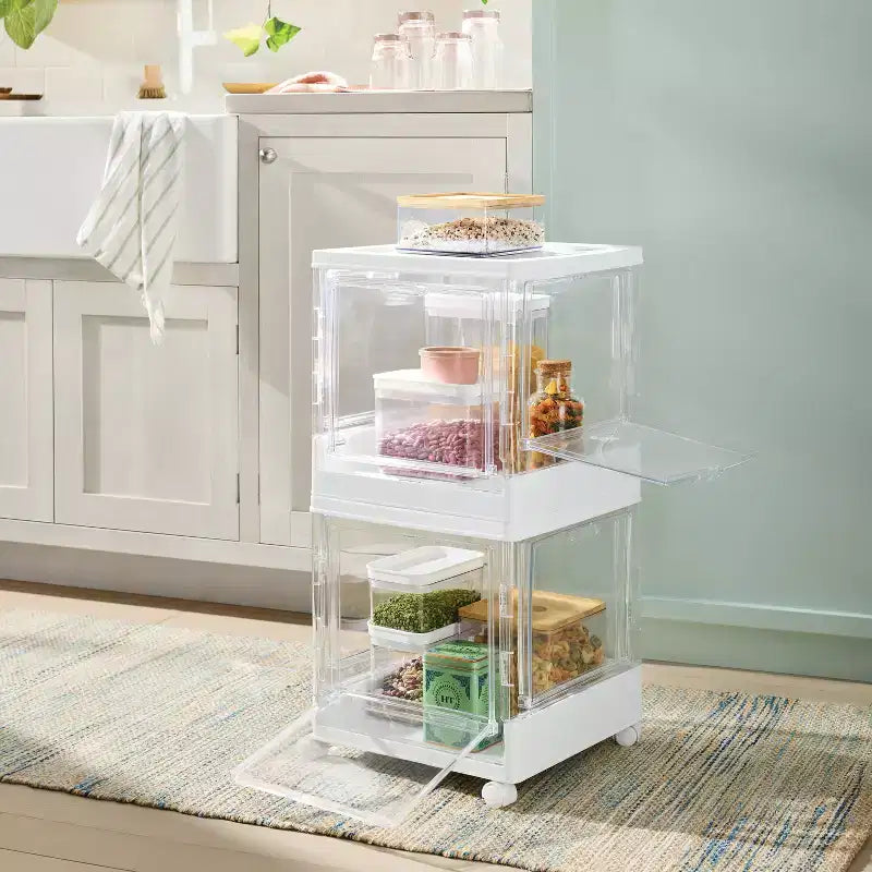 Stackable Collapsible Cube with Doors