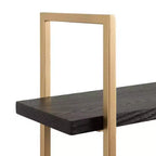 Mensola a muro a 3 ripiani in metallo con finitura nera e oro, 20"x30"