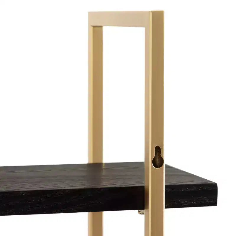 Mensola a muro a 3 ripiani in metallo con finitura nera e oro, 20"x30"