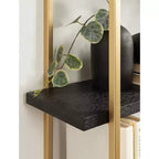 Mensola a muro a 3 ripiani in metallo con finitura nera e oro, 20"x30"