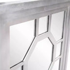 Specchio decorativo ottagonale da 24"x24" con cornice quadrata in legno – Finitura foglia argento