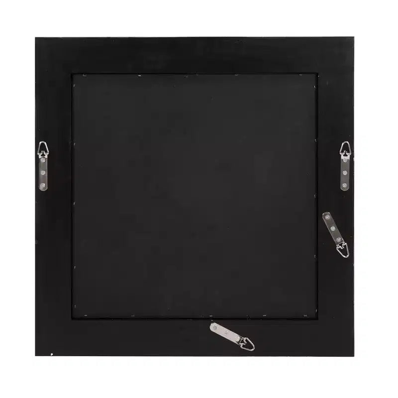 Specchio decorativo ottagonale da 24"x24" con cornice quadrata in legno – Finitura foglia argento