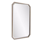 Specchio da parete smussato ottagonale allungato 91x61 cm – Cornice in metallo color champagne