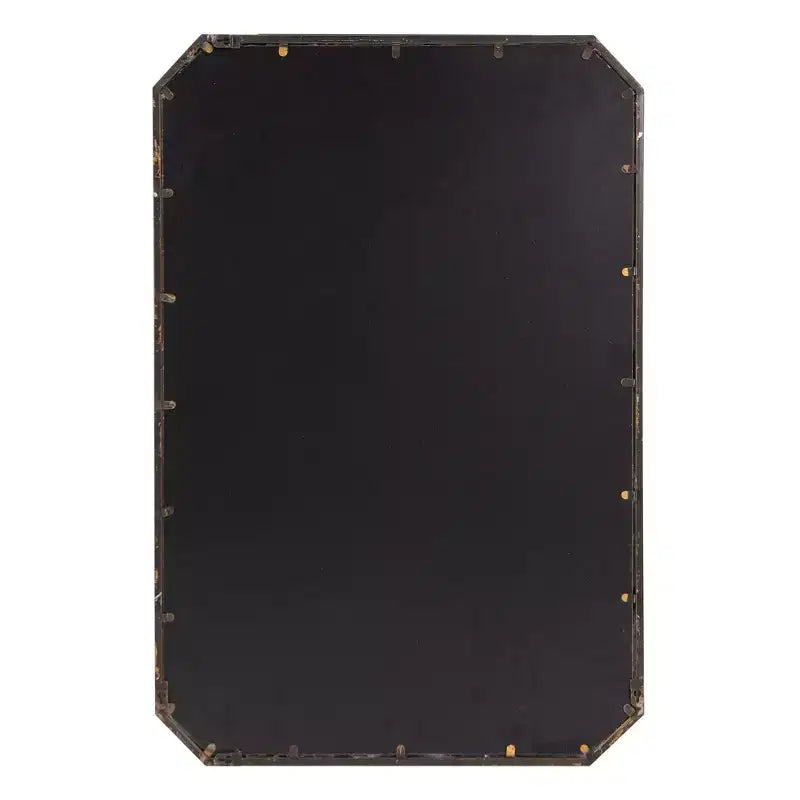 Specchio da parete smussato ottagonale allungato 91x61 cm – Cornice in metallo color champagne