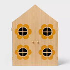 Scaffale da parete a forma di casetta con ante per bambini