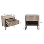 Set di 2 comodini con cassetto e ripiano aperto - Grigio rustico