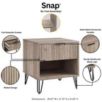 Set di 2 comodini con cassetto e ripiano aperto - Grigio rustico
