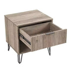 Set di 2 comodini con cassetto e ripiano aperto - Grigio rustico