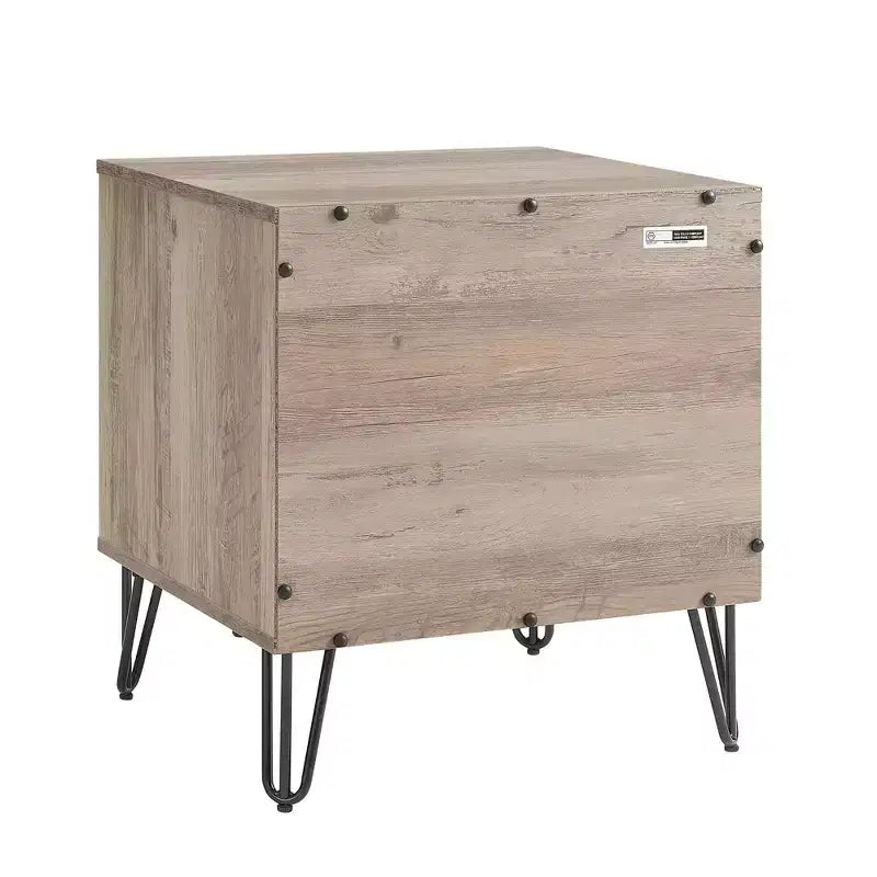 Set di 2 comodini con cassetto e ripiano aperto - Grigio rustico