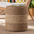 bali & pari Wickham Seagrass Ottoman Footstool Natural Brown
