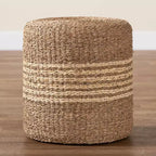 Pouf rotondo in erba marina - Marrone naturale