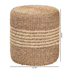 Pouf rotondo in erba marina - Marrone naturale