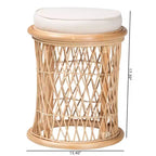 Sgabello/Poggiapiedi Ottomano in Rattan Naturale bali & pari Junius: Fatto a Mano, Bohemien, Nessun Montaggio Richiesto