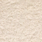 Pouf quadrato in velluto di cotone con profilo a contrasto – Poggiapiedi rivestito color crema con base in legno di pino, capacità 150 kg