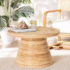 bali & pari Tavolino da caffè Bella in Rattan Naturale e Legno di Mogano Naturale: 45 cm di altezza, nessun montaggio richiesto