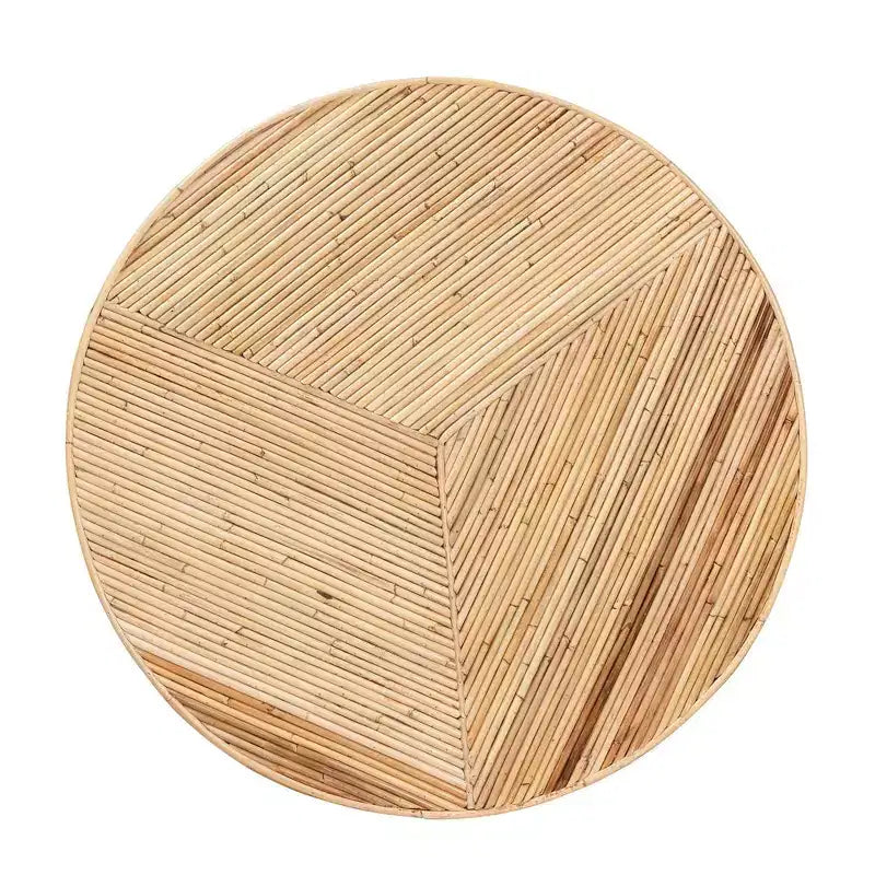 bali & pari Tavolino da caffè Bella in Rattan Naturale e Legno di Mogano Naturale: 45 cm di altezza, nessun montaggio richiesto