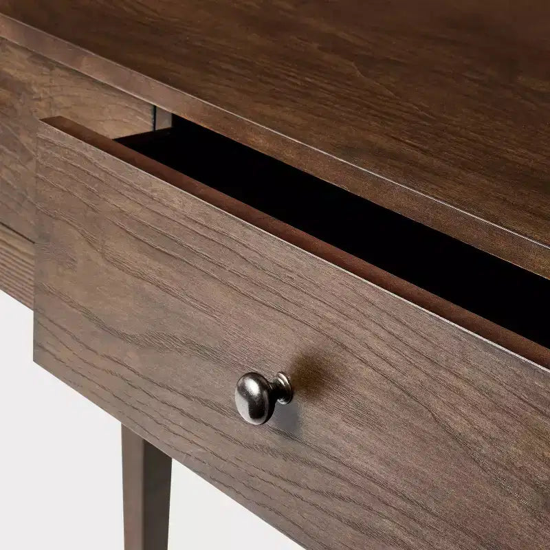 Tavolo Consolle Ad Arco da 46 Pollici con Cassetti - Marrone Scuro