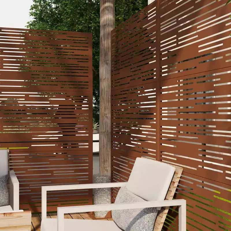 Schermo divisorio metallico per esterni Pannelli decorativi autoportanti da patio