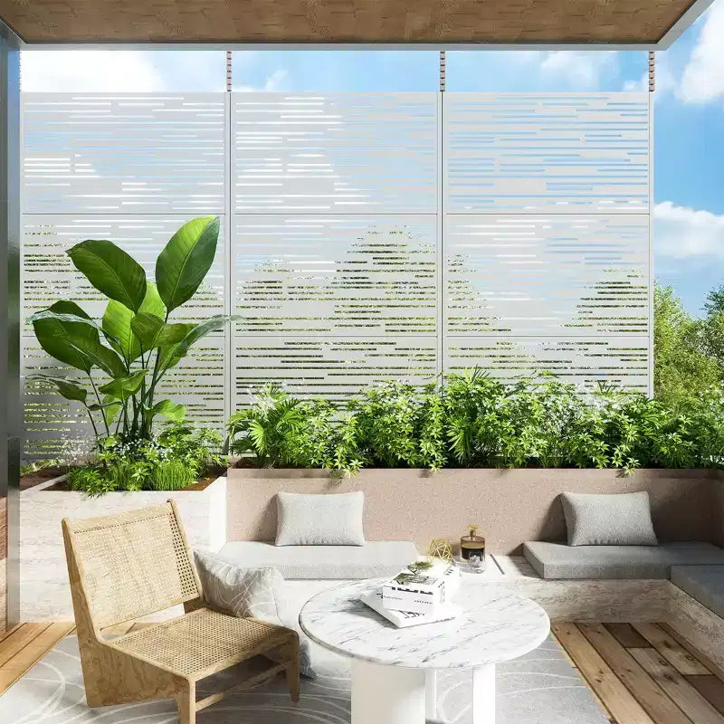 Schermo divisorio metallico per esterni Pannelli decorativi autoportanti da patio