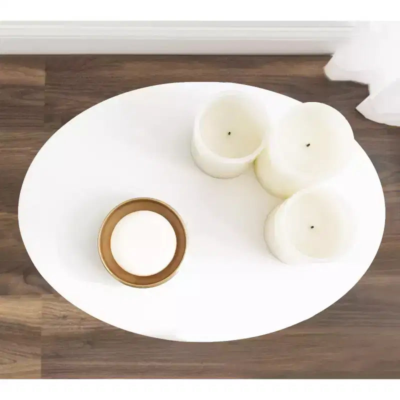 Tavolino Ovale con Cassetto Contenitore