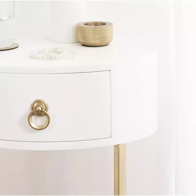 Tavolino Ovale con Cassetto Contenitore