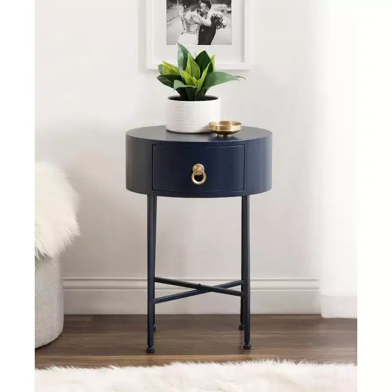 Tavolino Ovale con Cassetto Contenitore