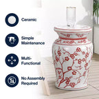 Sgabello da giardino e tavolino d'appoggio in ceramica "Cherry Blossom" da 17,5 pollici