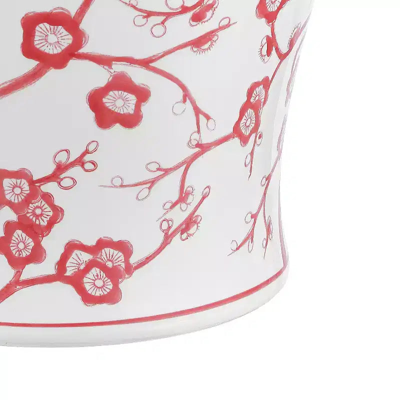 Sgabello da giardino e tavolino d'appoggio in ceramica "Cherry Blossom" da 17,5 pollici