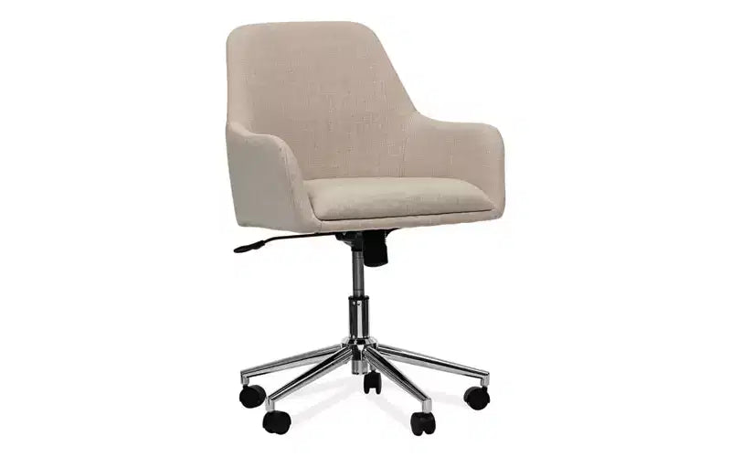 Workspace by Alera Mid-Century Task Chair, Supports Up to 275 lb, 18.9 to 22.24 Seat Height, Cream Seat, Cream Back