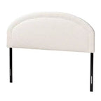 Testiera in tessuto bouclé color crema, queen size