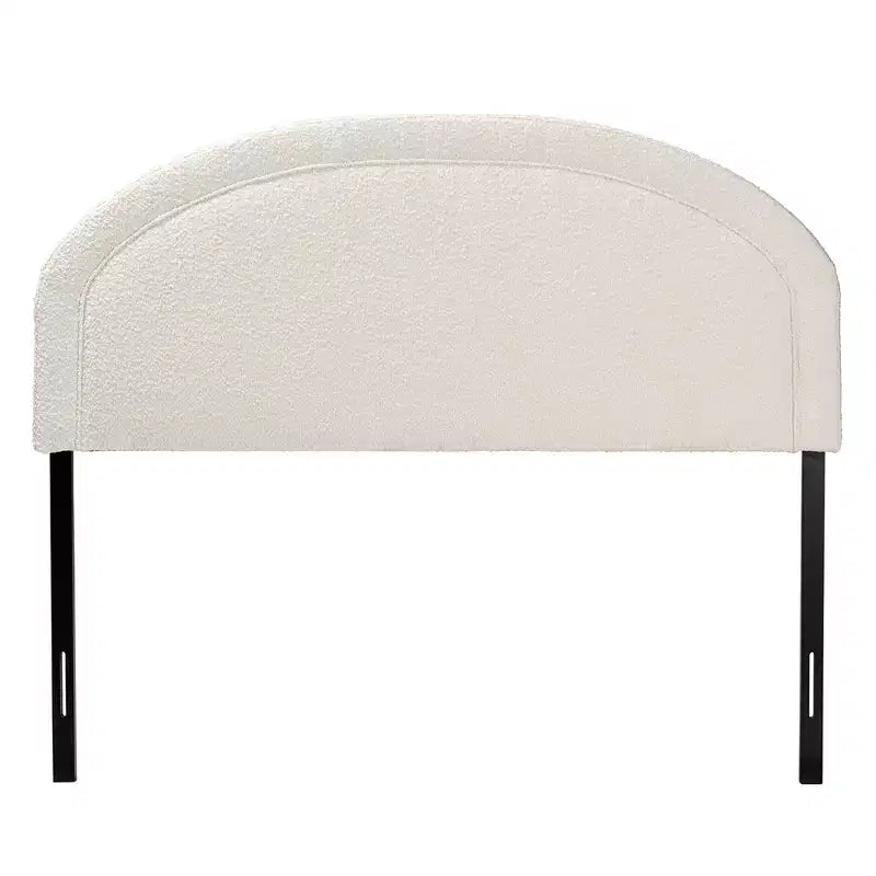 Testiera in tessuto bouclé color crema, queen size