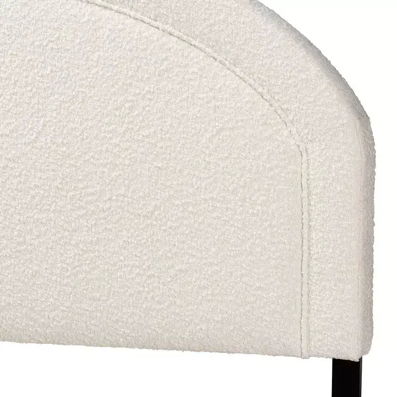 Testiera in tessuto bouclé color crema, queen size