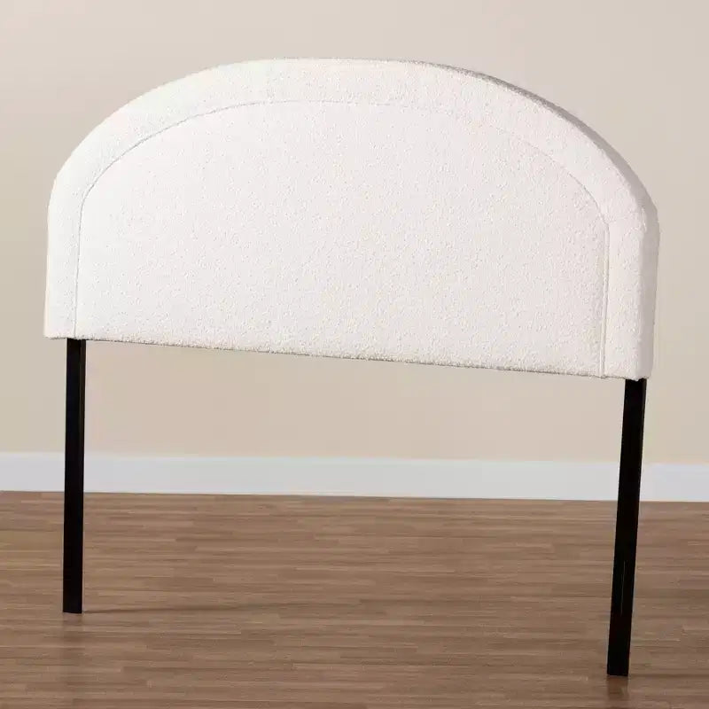 Testiera in tessuto bouclé color crema, queen size