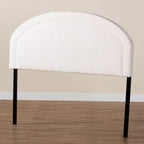 Testiera in tessuto bouclé color crema, queen size