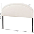 Testiera in tessuto bouclé color crema, queen size
