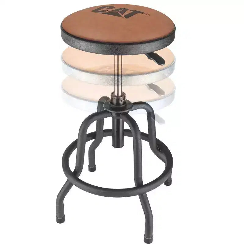 Sgabello da officina rustico regolabile con sedile in similpelle