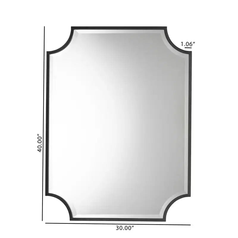 Black Metal Accent Wall Mirror, 30" x 40"