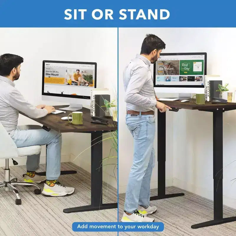 Electric Standing Desk with 55-Inch Tabletop