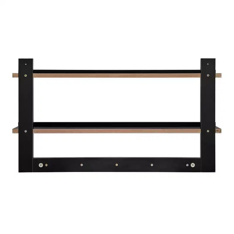 29 x 16 Mensola a Muro a 2 Livelli con Cinque Ganci Appendiabiti - Danya B.