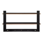 29 x 16 Mensola a Muro a 2 Livelli con Cinque Ganci Appendiabiti - Danya B.