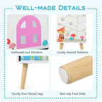 Libreria per bambini a forma di casa delle bambole con contenitore per giocattoli e organizer espositivo
