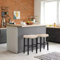 Sgabello da bar imbottito con sedile a sella da 29", set da 2 – Nero/Beige