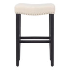 Sgabello da bar imbottito con sedile a sella da 29", set da 2 – Nero/Beige