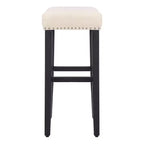 Sgabello da bar imbottito con sedile a sella da 29", set da 2 – Nero/Beige