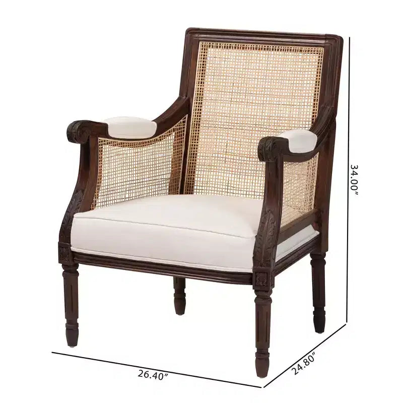 Poltrona con accenti in tessuto e legno Desmond Bali & Pari