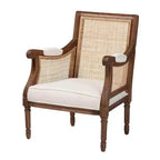 Poltrona con accenti in tessuto e legno Desmond Bali & Pari