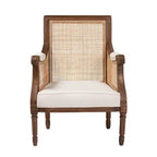 Poltrona con accenti in tessuto e legno Desmond Bali & Pari