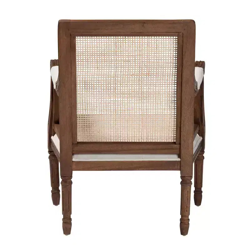 Poltrona con accenti in tessuto e legno Desmond Bali & Pari