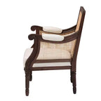 Poltrona con accenti in tessuto e legno Desmond Bali & Pari