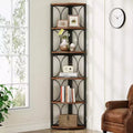 Libreria angolare da 67", scaffale portaoggetti a 6 ripiani